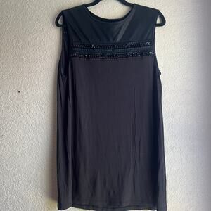 All Saints Metal Chain Embellished Tunic Dress Black Size Medium